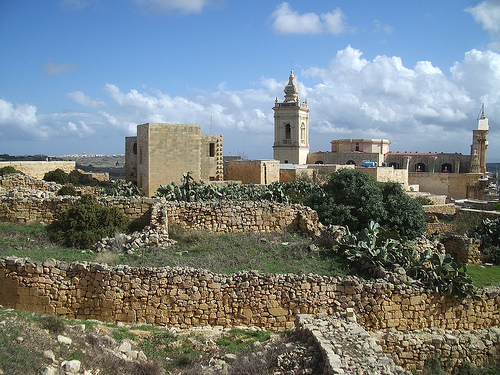 of Malta's busy beaches