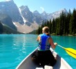 Canoe at Moraine Lake Canoe at Moraine Lake