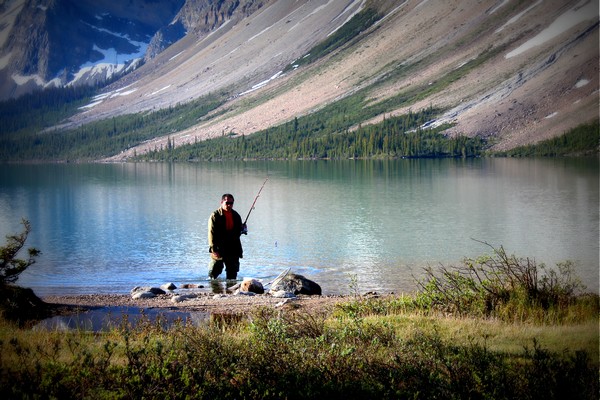 Fisherman, Bow Lake, Canadian Rockies, Alberta