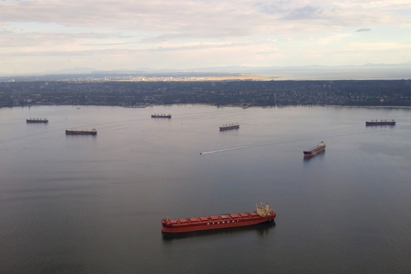 ships in English Bay Vancouver British Columbia