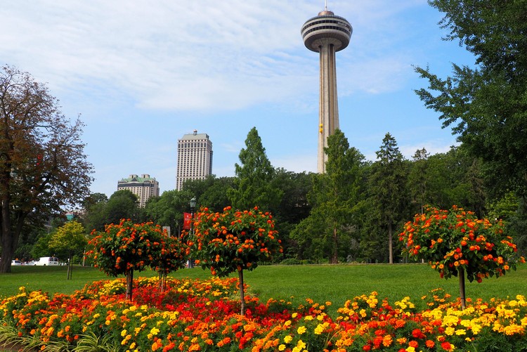 Skylon Tower Flowers Niagara Falls Ontario Canada
