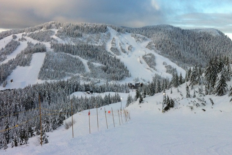 view of Cypress Mountain ski area with snow