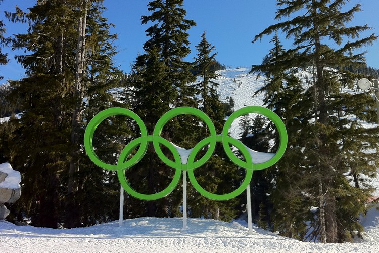 Olympic Rings at Cypress Mountain ski resorts near Vancouver