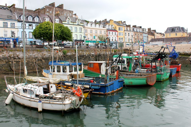 Cobh Ireland boats and colourful buildings on the waterfront, Top Ireland attractions