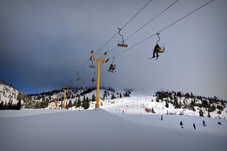 Yellow Chair lift at Sasquatch Mountain Resort British Columbia Canada