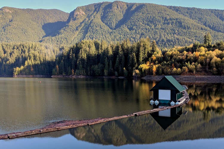 Green house on Capilano Lake, Cleveland Dam, North Vancouver