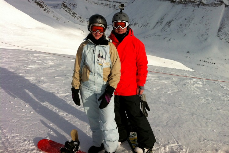 on top of the world at Lake Louise Ski Resort in the Canadian Rockies