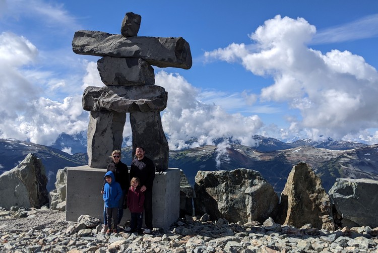 highest Inukshuk statue in Whistler, Blackcomb Mountain 7th Heaven Express Chair lift