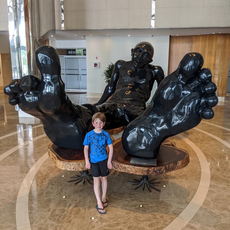 Big Foot statue at JW Marriott Hotel Panama City Panama