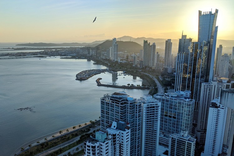 Things to do in Panama City, sunset from Hard Rock Hotel rooftop bar observation deck