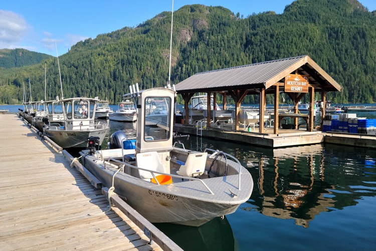 Nootka Marine Adventures boat rental at Moutcha fishing lodge 