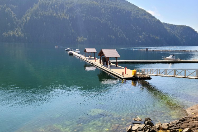 The boat fuel station at Moutcha Bay in Nootka Sound