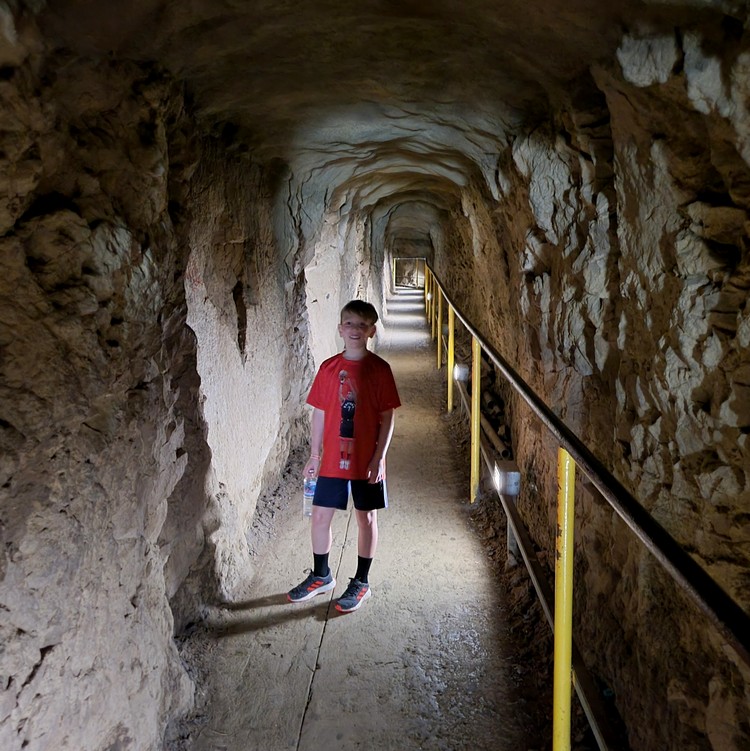 inside the tunnel on Diamond Head hike, things to do in Honolulu
