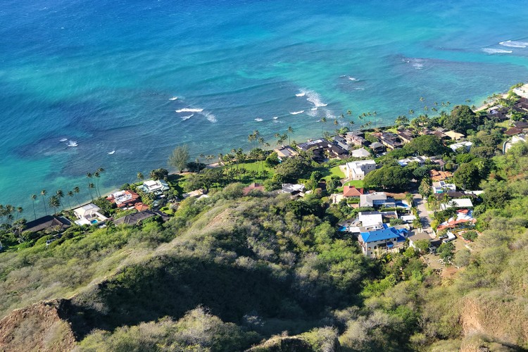 views of Oahu south shore from Diamond Head hike