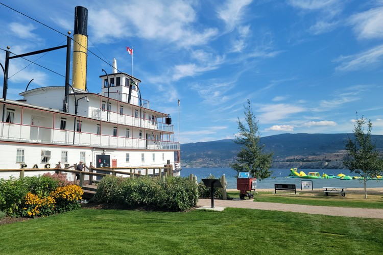 SS Sicamous Heritage Park ship on the beach in Penticton British Columbia