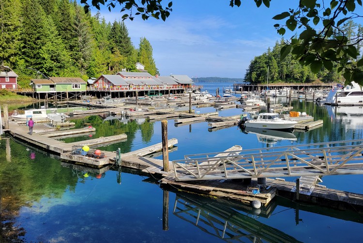 Telegraph Cove village and marina on Vancouver Island