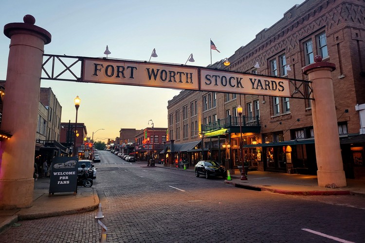 Entrance sign at Fort Worth Stockyards in Dallas, Texas