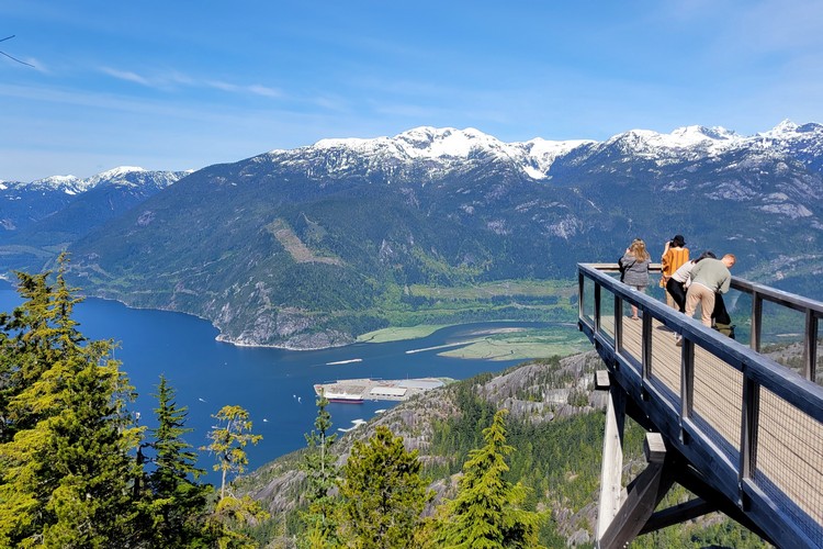 The best views of Squamish from the Chief Overlook Viewing Platform at Sea to Sky Gondola Squamish