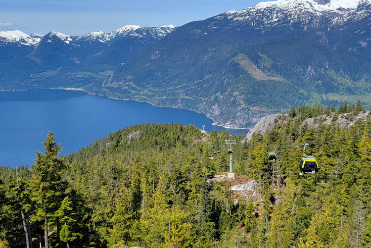 Views of Howe Sound and Sea to Sky Gondolas in Squamish, British Columbia Canada
