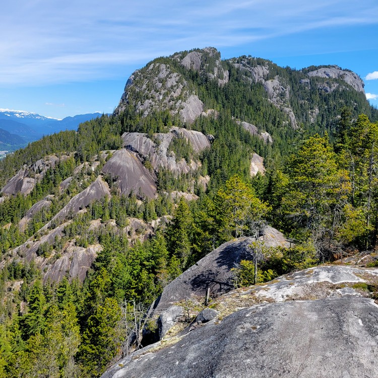 Top of Stawamus Chief hike view from Sea to Sky Gondola, things to do in Squamish this summer