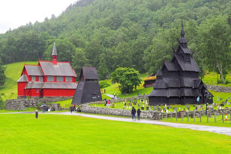 The impressive Borgund Stave Church in Borgund Norway