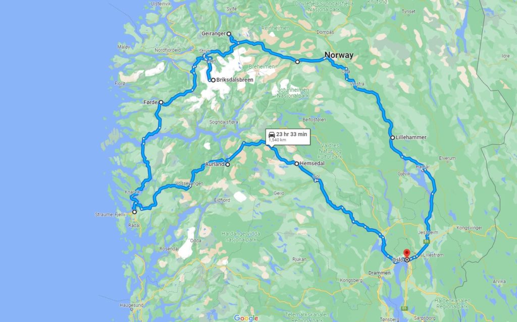 norway road trip from oslo