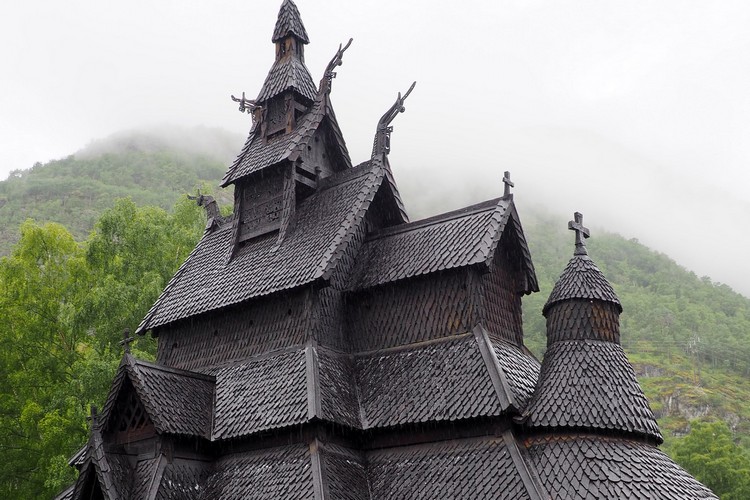 Christian and Nordic carvings on Borgund Stave Church look similar to carvings found on old Viking ships