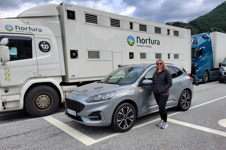 waiting at Norway ferry crossing on road trip