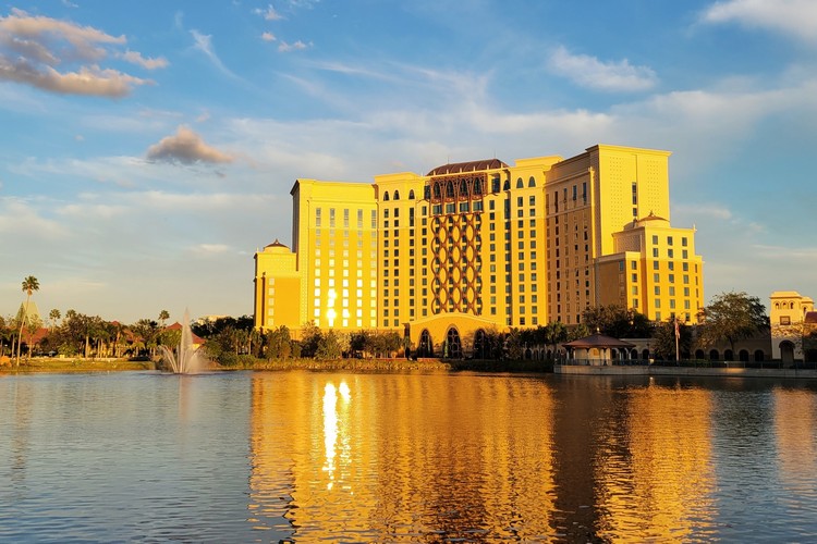 main hotel building at Disney's Coronado Springs Resort in Orlando, Florida