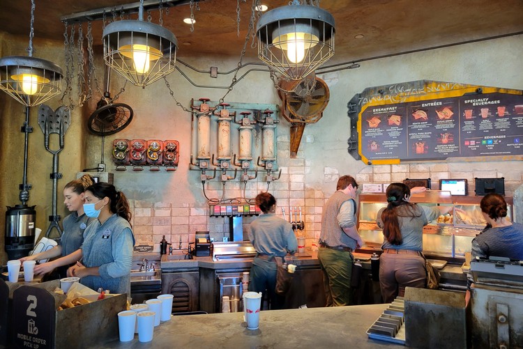 Ronto Roasters quick service restaurant at Star Wars Galaxy's Edge in Disney Hollywood Studios Orlando theme park food options