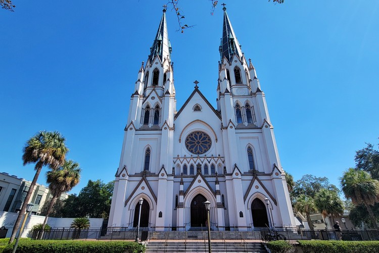 exterior of Cathedral Basilica of St. John the Baptist in Savannah Georgia