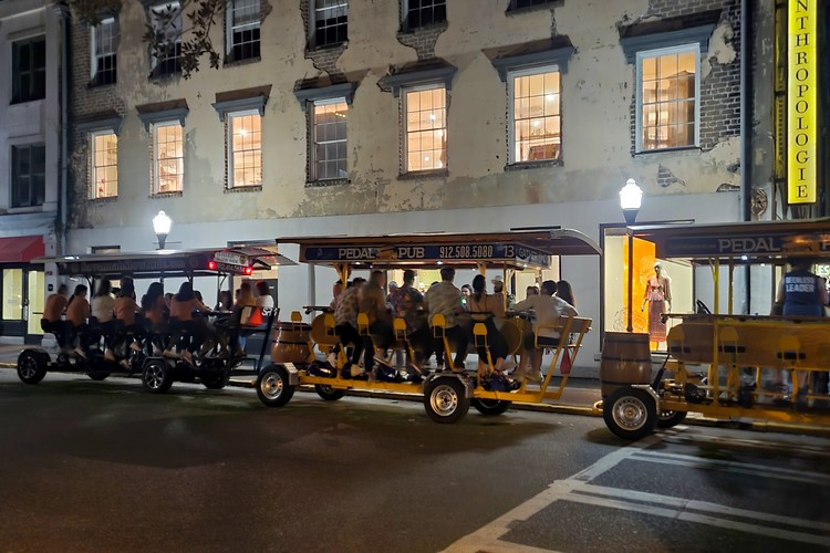 Pedal Pub Savannah party bikes in downtown Savannah 