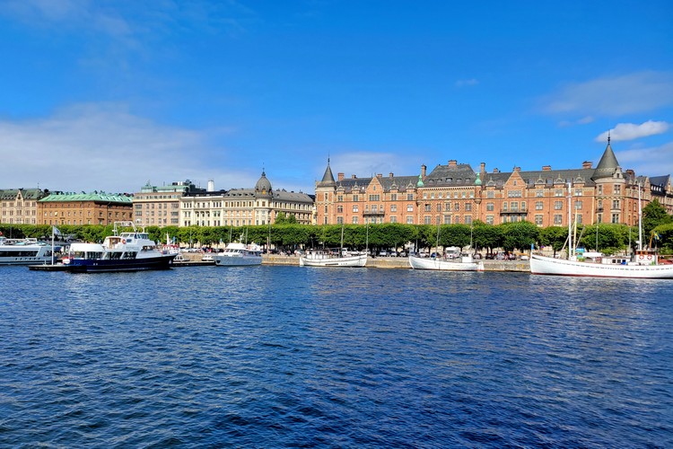 Waterfront views of Stockholm architecture from Djurgården island.
