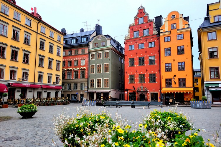 Stortorget square with colorful buildings in central Stockholm, top things to do in Stockholm with kids