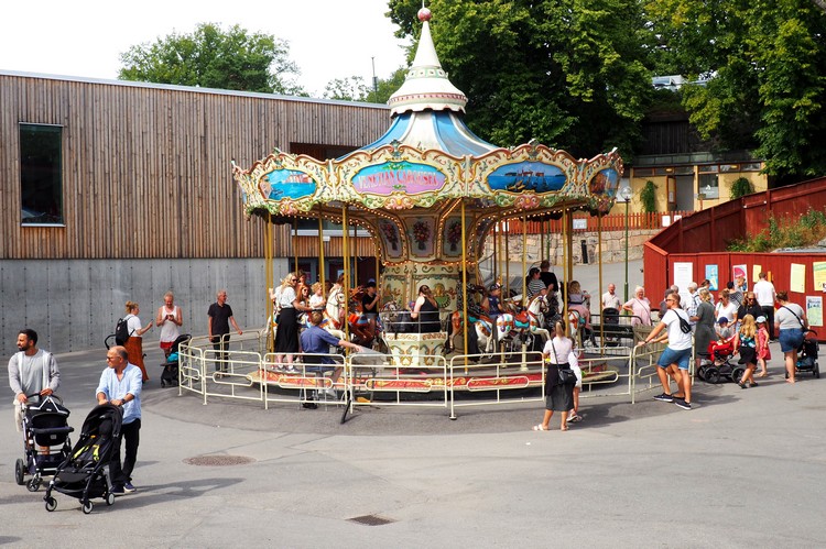 Carousel inside Skansen park, things to do in Stockholm with kids