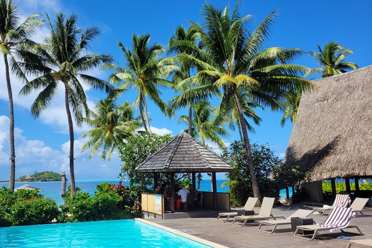 outdoor pool at Hotel Royal Bora Bora on main island of Bora Bora, French Polynesia vacation 