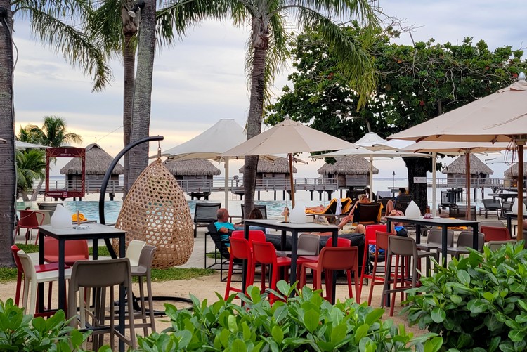outdoor restaurant at Manava Beach Resort Moorea