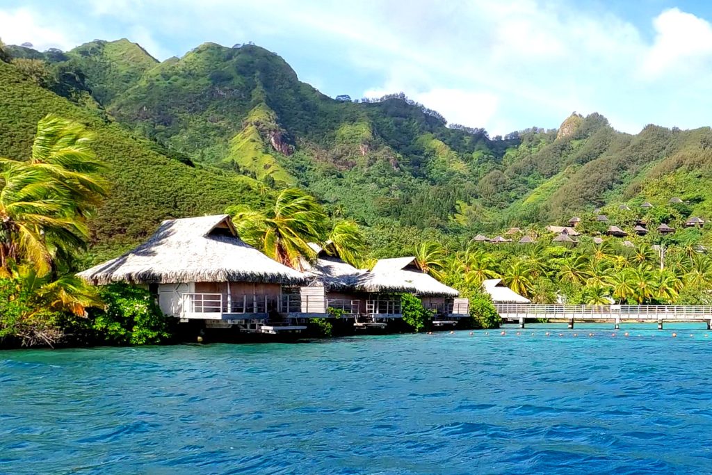 abandoned overwater bungalows InterContinental Moorea Resort in French Polynesia 