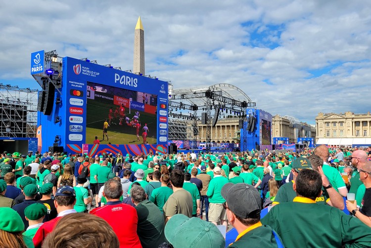 Paris Rugby Village during Ireland vs South Africa match at the Rugby World Cup France 2023