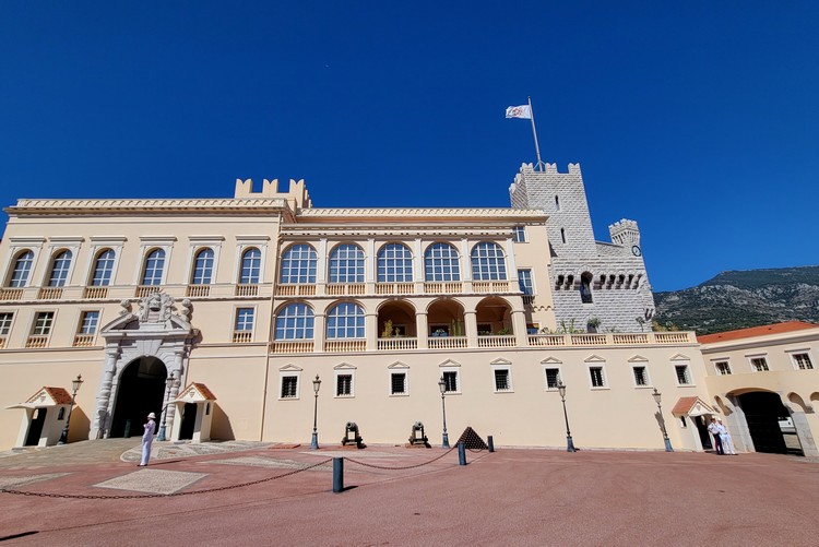 Front entrance to the Prince’s Palace is located on Monaco’s famous Rocher, or the Rock of Monaco. It's the current home of Prince Albert and his family