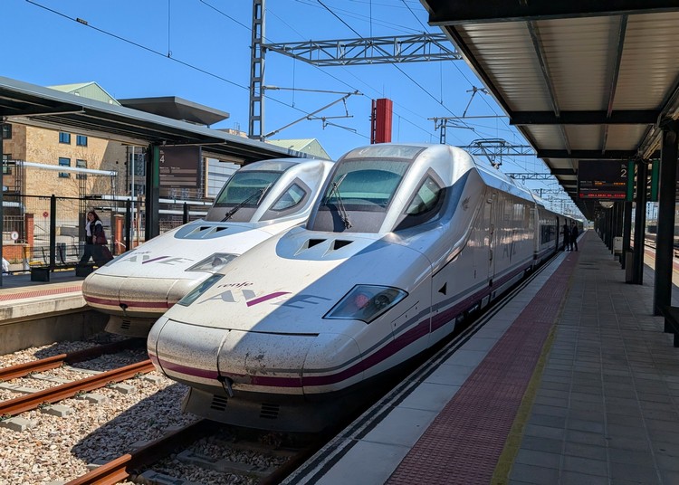 High speed trains at Leon train station