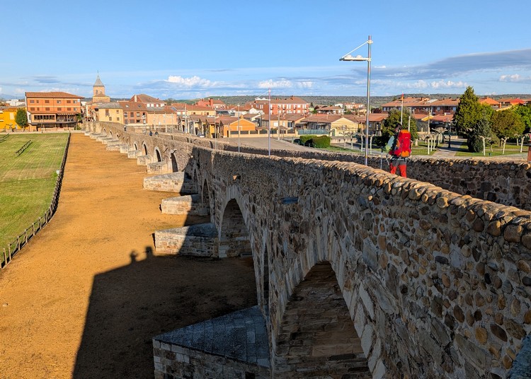 old stone bridge in Hospital de Orbigo, Camino de Santiago, Camino Frances, Spain