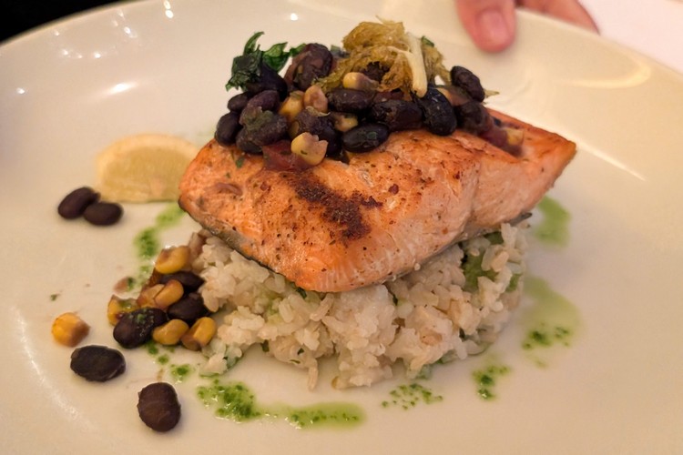 main dish from the Dining Room Menu on Koningsdam cruise ship, Holland America Line, Alaska cruise