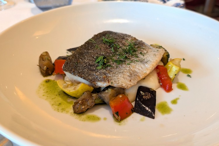 main dish from the Dining Room Menu on Koningsdam cruise ship, Holland America Line, Alaska cruise