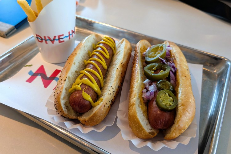 hot dogs at Dive-in on Koningsdam ship, Holland America Line, Alaska cruise
