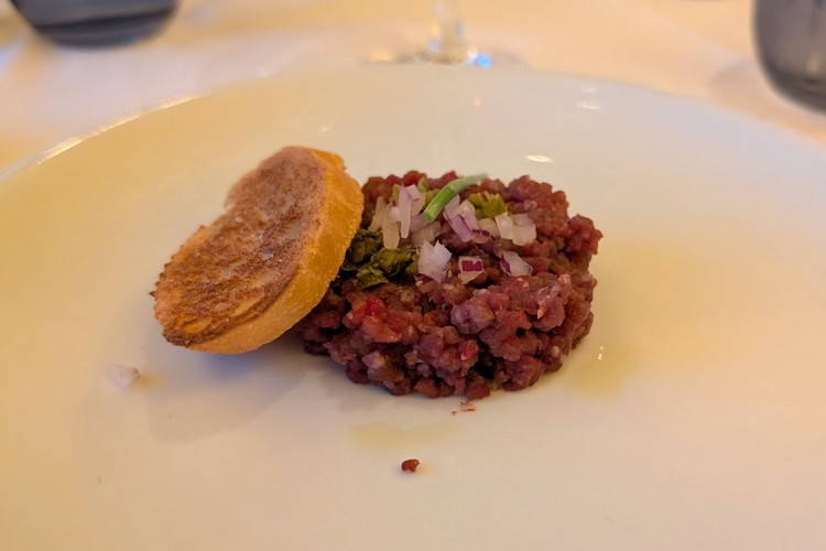 appetizers food dish from main Dining Room on Koningsdam cruise ship, Holland America Line Alaska cruise