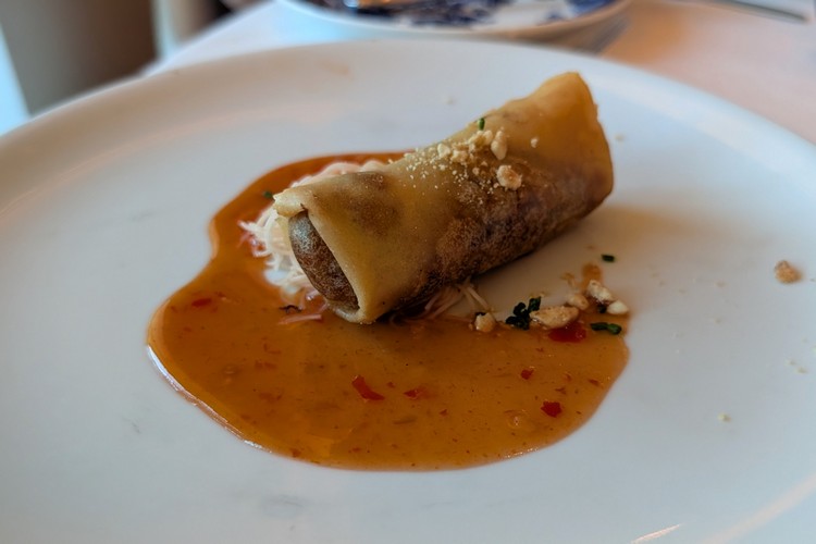 appetizers food dish from main Dining Room on Koningsdam cruise ship, Holland America Line Alaska cruise