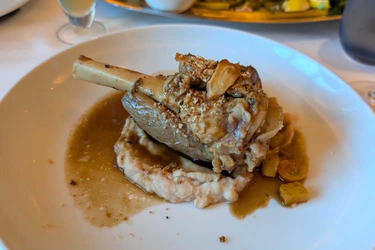 main dish from the Dining Room Menu on Koningsdam cruise ship, Holland America Line, Alaska cruise