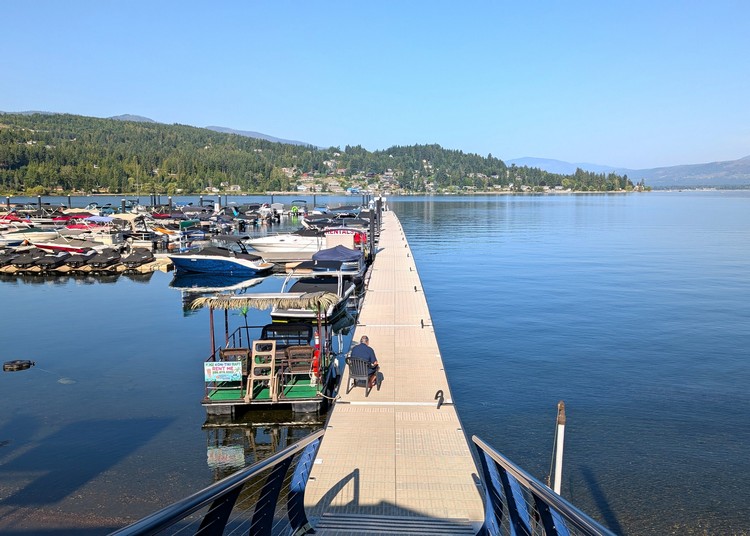 Dock at Finz Resort at Blind Bay, Shuswap Lake, British Columbia