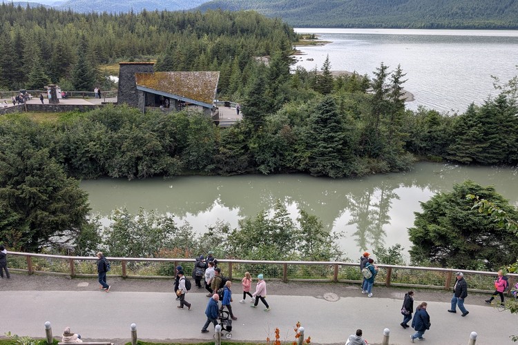 View from Mendenhall Glacier Visitor Center in Juneau, Alaska